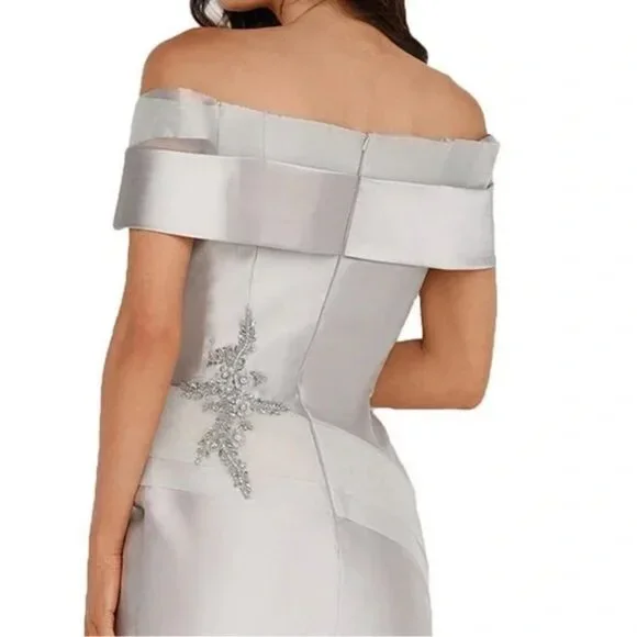 Terani Couture Silver Mother of the Bride Gown - Size 16. SKU: 7008537 - Picture 2 of 4